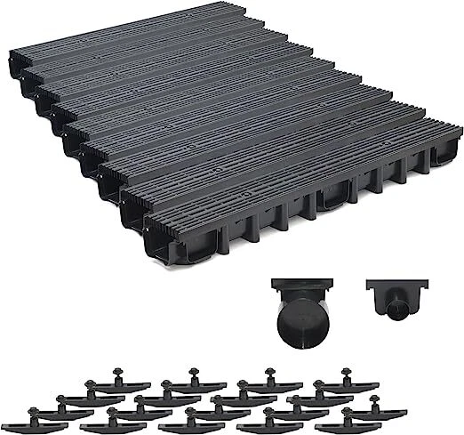 9m Entwässerungsrinne für modulares System A15 98mm, komplett - Bild 1 von 4