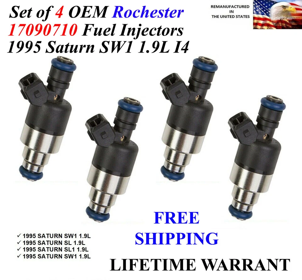 Juego genuino de 4 inyectores de combustible Rochester OEM para Saturn SW1 1995 1,9 L I4.jpg Foto 1 de 1