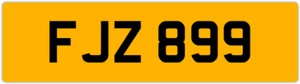 FJZ 899 F 3X3 DATELESS PRIVATE NUMBER PLATE FIN FIONA FRED FAS FAZ FRAN FERN FAY - Picture 1 of 1