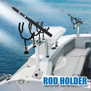 Porta Canna da Pesca Barca Canna Alluminio Pod Impugnatura Sicura Acciaio PVC Rivestito Filo Acciaio - Foto 1 di 9