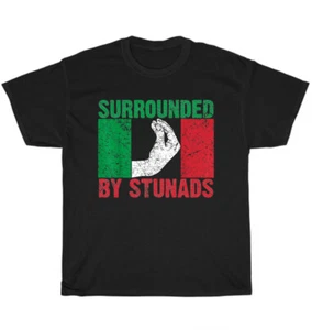 Funny Italian Surrounded By Stunads Hand Gesture Italy Lover T-Shirt Unisex Gift - Picture 1 of 4