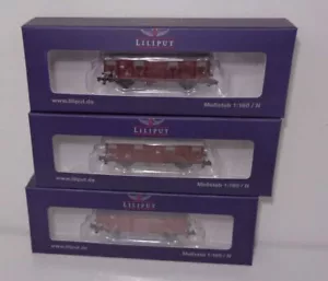 Liliput N 260149 Gedeckte Güterwagen-Set DB Ep.IV NEU & OVP - Picture 1 of 10