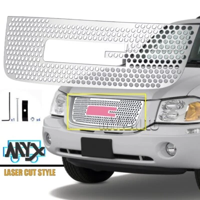 Fits 2001-2009 GMC Envoy  Upper Stainless Round Laser Cut Grille Grill Insert Foto 1 de 4