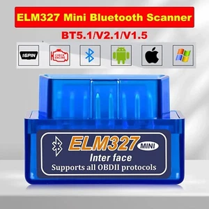 Bluetooth OBD2 ELM327 Car Scanner IOS & Android Diagnostic Auto Scan Tool OBDII - Picture 1 of 11