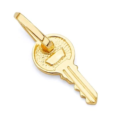 14k REAL Yellow Gold Tiny Key Charm Pendant - Image 1 of 4