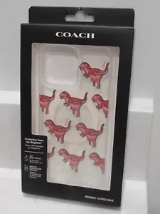 Coach Rexy Red Dinosaur IPhone 15 Pro Max Protective MagSafe Clear Phone Case - Picture 1 of 2