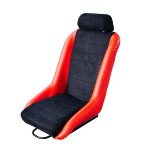 Simoni Racing Sedile Vintage nero rosso con slitte universali - art. SRSV/R - Foto 1 di 7