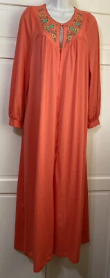 Camisón vintage de coral Gossard Artemisa con cremallera abrigo GRANDE Foto 1 de 4