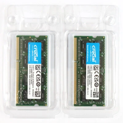 Crucial DDR3L 4GB 1600MHz SODIMM Notebook PC3L-12800 2RX8 Laptop Memory RAM - Image 1 of 4