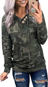 Dokotoo Women's Casual Long Sleeve Hoodies Sweatshirts Drawstring Pullover Tunic - Picture 1 of 5