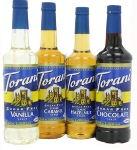 Indulge in Sugar Free Syrup: 4 Flavor Pack for Coffee & Cocktails - 25.4 oz Each - Picture 1 of 3