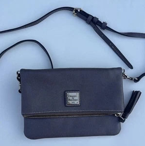 Dooney & Bourke Foldover Zip Crossbody Handbag Gray - Picture 1 of 8