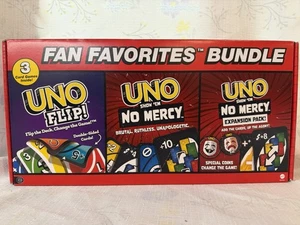 Paquete UNO Fan Favoritos: UNO Flip, UNO Sin Misericordia y Sin Misericordia Paquete de Expansión NUEVO - Imagen 1 de 5