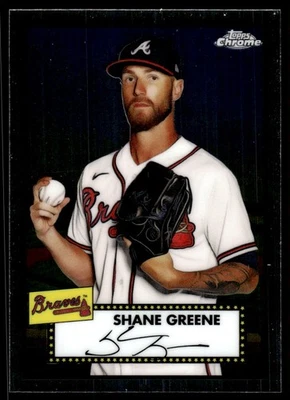 2021 Topps Chrome Platinum Anniversary Shane Greene Atlanta Braves #488 - Image 1 of 2