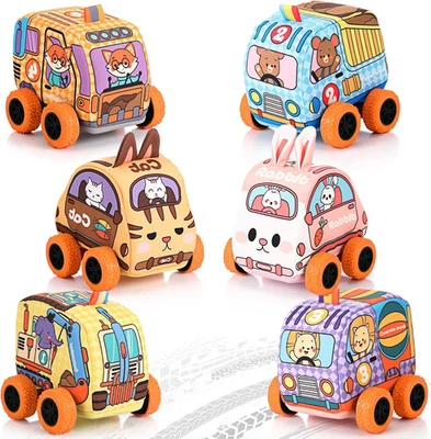 Автомобильный набор из 6 мягких детских игрушек с откидным верхом игрушки для детей ясельного возраста - Изображение 1 из 4