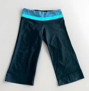 Lululemon kurze Capri-Yogahose Damengröße 2 schwarz & türkis *schneller Versand - Bild 1 von 6