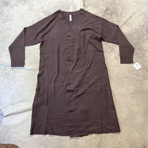Tranquil & True Cardigan Womens Size 1X Brown Slip Open Sweater Duster soft - Picture 1 of 10