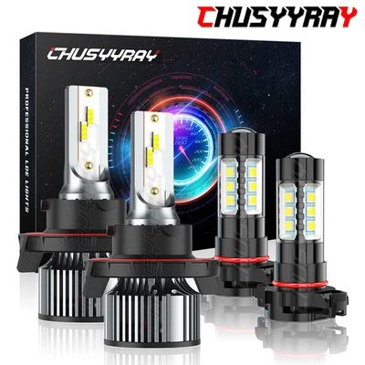 Faro LED haz alto bajo + bombillas antiniebla blanco para Jeep Wrangler 2010-2024 Foto 1 de 4