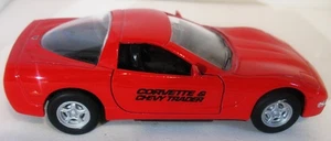 Red Diecast Welly #9741 1999 Chevy Corvette on side Corvette & Chevy Trader 1:64 - Picture 1 of 14