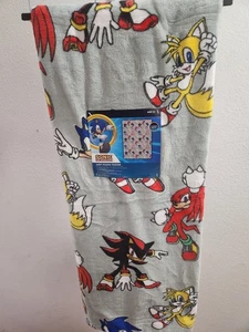 SONIC THE HEDGEHOG MORBIDO PELUCHE 50 pollici x 70 pollici nuovo con etichette super morbido età 3+ poliestere - Foto 1 di 14