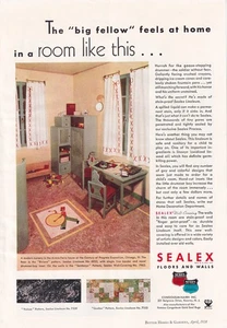 Sealex Floors and Walls 1934 Vtg Print Ad 8"x11" Congoleum Nairn Inc Kearney NJ - Picture 1 of 1