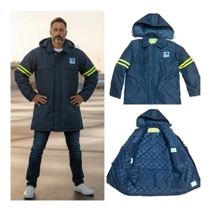 Parka vintage anni 80 Evin Canada Eastern Airlines con cappuccio trapuntato medio - Foto 1 di 15