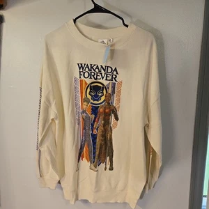 Womens Oversized Wakanda Forever Black Panther Sweat Shirt Sweatshirt - Picture 1 of 4