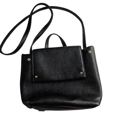 EUC A New Day Convertible Crossbody Vegan Leather Flap Closure Backpack Black - Image 1 of 4