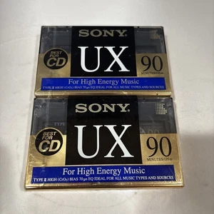 Neue Sony UX 90 min Typ II High Bias leere Audiokassette Band. Doppelpack - VERSIEGELT - Bild 1 von 2