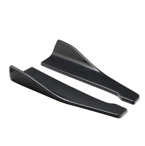 For Car 48cm Carbon Fiber Rear Lip Side Skirt Winglets Diffusers Extension - Foto 1 di 12