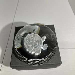 Waterford Crystal The Rose Paperweight A First Edition With Box - Picture 1 of 10