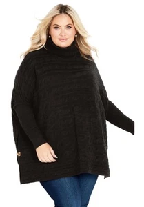 Avenue Women's Plus Size Bella Poncho Sweater - Picture 1 of 11