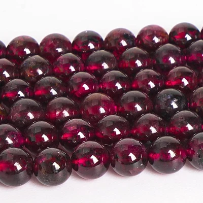Cuentas sueltas redondas de 3-4 mm de granate AA piedras preciosas naturales de Brasil 15" Foto 1 de 3