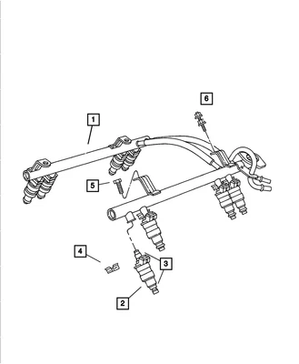 Trilho de combustível Mopar genuíno 5014496AE - Imagem 1 de 4