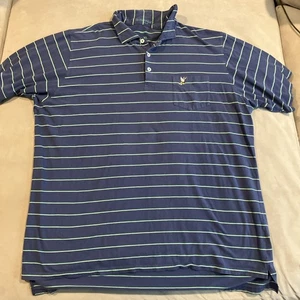 Awesome - B Draddy - Winged Foot - Blue Striped Short Sleeve Golf Polo - XL - Picture 1 of 5