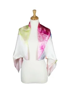 Stripes Mulberry Satin Silk Stole Women Square Scarf - Picture 1 of 5