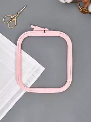 Plastic Square Hoop Nurge 170-12 Pastel Pink - Image 1 of 4