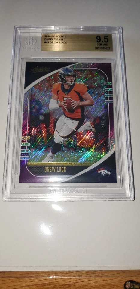 2020 Absolute Drew Lock BGS 9.5 GEM MINT Purple Rain SP #3/5 ! Broncos - Image 1 of 4
