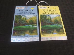 Lot of 2 2014 Augusta Masters Tickets Bubba Watson Won - Picture 1 of 2