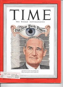 MAY 8, 1950 TIME MAGAZINE - ARTHUR HAYS SULZBERGER - NO LABEL - Foto 1 di 1