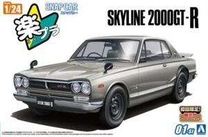 Aoshima 1/24 Snap Model Kit Nissan KPGC10 Skyline HT 2000GT-R Silver Prepainted - Picture 1 of 4