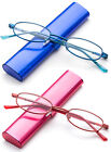 Fashion Reading Glasses Portable Travel Compact Readers in Aluminum Case New
