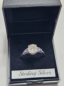 Moissanit & Tansanit Damen Ring in Rhodium-Overlay Sterlingsilber 2,15 ct. - Bild 1 von 7