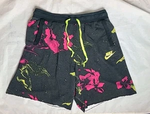 Nike Sportswear Floral Print Fleece Shorts (CK0151-010) Men's Size Large L - Picture 1 of 12