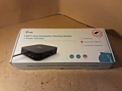 i-tec USB-C Docking Station 2x4K - 2x DisplayPort 1x USB-C 3x USB 3.0 2x USB 2.0 - Image 1 of 4