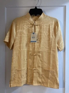 Boy Tang Style Short Sleeve Shirt Ages 13/14 Gold - Picture 1 of 2