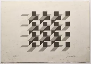 ITALO VIOLANTE SIGNED ORIGINAL LIMITED EDITION ABSTRACT BLOCK SCREEN PRINT 37/50 - Picture 1 of 22