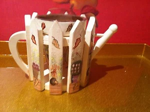 GARTENTOR GIESSKANNE AUS HOLZ ~ MIT VOTIVHALTER ~ HANDBEMALT - Bild 1 von 5