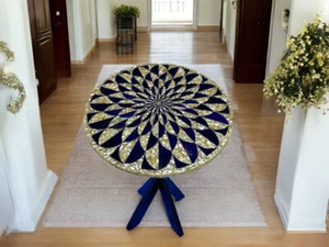 24" Schwarz Marmor Lapis & Perlmutt Couchtisch Modern Wohnzimmer Schreibtisch De - Bild 1 von 11