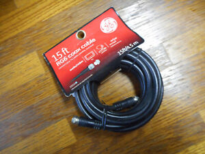 Ge Rg6 Coax Cable, 15', Black, New